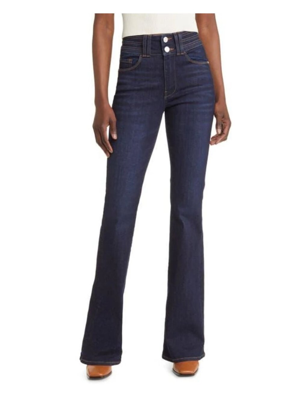 FRAME Le High Two-Button Flare Jeans in Fife | Size 26
